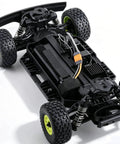 RC car chassis showcasing Progressive Shock Spring Set For Arrma Grom Typhon 1/14 Mojave 1/16 Granite 38mm suspension