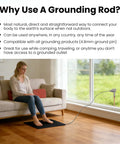 Person using Portable Copper Grounding Rod Kit With 12 Inch Grounding Rod, 40 Ft Female Ground Cord, And 15 Ft Ground Wire indoors.