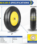Two Pack 16 Inch Wheelbarrow Tire And Wheel With 4.80 4.00 8 Size Pneumatic Wheel Centered Hub 3 To 6 Inches And Five Eighths Inch Bearings