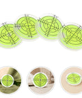 4 Pack Mini Bubble Level Tool Set For Quick High-Precision Measurements Portable On-The-Go Plastic Round Spirit Levels arranged