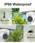 4K 16 Channel PoE Security Camera System With 8MP Outdoor Cameras, Smart Color Night Vision, weatherproof camera installed outside