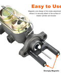 Road Ready Brake Booster Adjustment Tool With Magnetic Aluminum Push Rod Length Gauge for secure attachment to master cylinder.