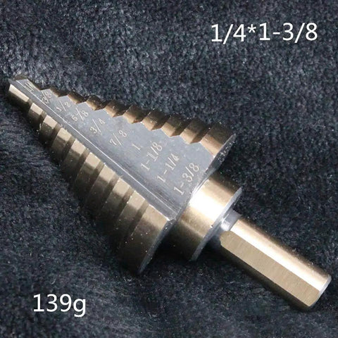 Heavy Duty Pro Grade Cobalt Step Drill Bit from 5 Piece With Aluminum Case For Metalworking HSS Titanium Coated High Speed Bits