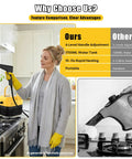 DXD Handheld Steam Cleaner 2500W High Pressure Portable Steamer for Home Use 1700ML Large Tank in kitchen with user and steam.