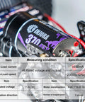 Close-up of a 370 brushed motor installed in RC crawler, showcasing specs for Beefed Up CNC Aluminum Transmission Upgrade for 1 18 RC Crawlers with 370 Brushed Motor and 24 to 1 Gear Set 45T Gear MB100 ESC Ready High Torque Neodymium Magnets TRX4M Compatible Heavy Duty All In One Unit.