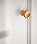 Colinet Brushed Gold Hand Towel Ring For Your Bath Easy Mount No Fuss Install Durable Satin Finish on white wall