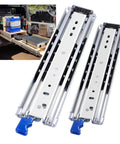 Two Pack Heavy Duty Drawer Slides With Bottom Concealed Mount For Ultra Smooth Quiet Glide Tough Metal Build Built To Take A Beating And Handle Heavy Loads In Kitchen Cabinets Dressers And Tool Chests, pair of metal slides