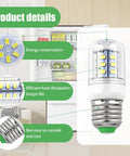 Bright E27 Refrigerator LED Light Bulb Replacement 5304511738 For Frigidaire Electrolux AC100-265V 3.5W, bulb details over fridge
