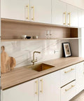 Modern kitchen with Five Pack Brushed Gold Cabinet Pulls Five Inch Kitchen Cabinet Handles Hardware For Drawers And Cabinets