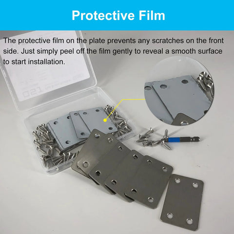 12 Pack Flat Mending Plate Metal Bracket Stainless Steel Corner Brace with screws and screwdriver in box