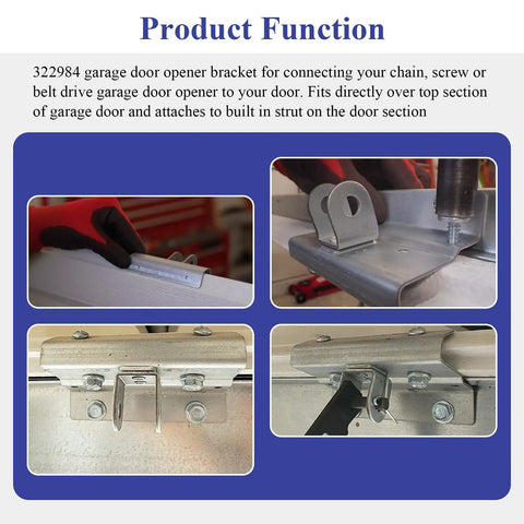 Garage Door Trolley Arm Attachment Orbital Bracket Kit With Hardware Bag Fits 5120 5140 9100 9600 Series Doors product function details