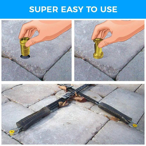 Illustration showing installation of brass pool cover anchors in concrete for Brass Pool Cover Anchors 10 Pack For Concrete Inground Pools Universal Fit All Weather Rust Resistant Easy Install Closing Kit For Seasonal Safety And Year Round Pool Protection.
