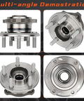 Multi-angle view of Rear Wheel Hub And Bearing Assembly Pair For Chrysler 300 2005 To 2009, Dodge Charger 2006 To 2009