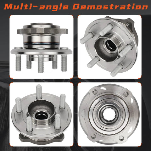 Multi-angle view of Rear Wheel Hub And Bearing Assembly Pair For Chrysler 300 2005 To 2009, Dodge Charger 2006 To 2009