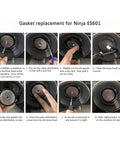 Step-by-step installation of Two Pack Silicone Gasket Replacement Kit For Coffee Makers Group Head Seals For ES601 ES655 ES701 Models