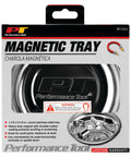 Round Magnetic Parts Tray With Heavy Duty Magnet Stainless Steel Workbench Organizer For Small Hardware And Tools Keeps Nuts Bolts And Screws In One Place in packaging.
