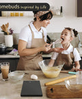 Mother and child baking in kitchen with Chef Grade 22 Pound 10 Kilogram Digital Kitchen Scale With 0.1 Ounce And 1 Gram Precision