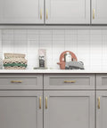Gray kitchen cabinets with 20 pack 3 inch center to center solid heavy duty zinc alloy cabinet handles in champagne bronze arch drawer pulls.