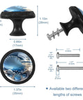 Killer Beach Starfish Crystal Glass Cabinet Knobs With Heavy Duty Stainless Pulls Super Durable Drawer Hardware For Kitchen Cabinets Dressers And Cupboards Four Pack with dimensions and screws