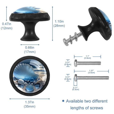 Killer Beach Starfish Crystal Glass Cabinet Knobs With Heavy Duty Stainless Pulls Super Durable Drawer Hardware For Kitchen Cabinets Dressers And Cupboards Four Pack with dimensions and screws