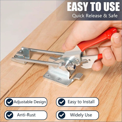 Heavy Duty Toggle Latch Clamp Set With 2000 Lbs Holding Capacity, Adjustable Locking Latches In Carbon Steel Zinc Plated in use