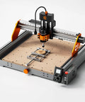 CNC machine with aluminum bench vise clamp for uniquely shaped woodworking and metalworking projects, 12.4 by 7 by 1.1 inches.