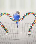 Totally Bendable Multicolor Cotton Bird Rope Perch Built Tough With A Steel Core And Quick Twist End Nuts For Straight Up Secure Cage Climbing Action
