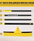 Heavy Duty Push Broom With 60 Inch Long Handle And 18 Inch Stiff Bristle Head For Floor Cleaning Indoors Outdoors, Ideal For Garage Deck Concrete Shop Patio And More, Ergonomic Angled Handle Reduces Knees And Back Pain
