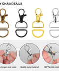 Straight Up Badass Swivel Snap Hooks And D Rings, Heavy Duty Zinc Alloy Keychain Clips And Craft Gear, Pack Of One Hundred Silver Finish For Outdoor Adventures, various colors and styles displayed.