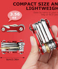 All In One Diving Tool For Scuba Gear, 8 In 1 Folding Stainless Steel Multi Tool displayed in hand, 3.56oz, compact size.