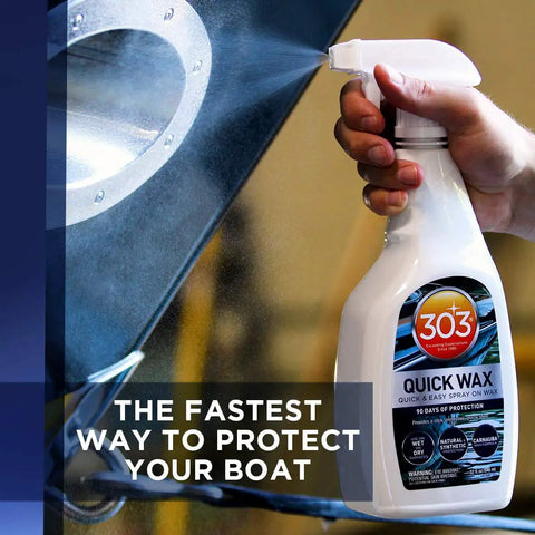 Marine Quick Wax Spray For Boats With Fiberglass And Gelcoat Easy Spray On Application Delivers Slick Gloss Finish On Wet Or Dry Surfaces