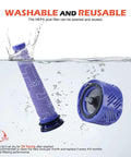 Motor Rear Cover and Pre and Post HEPA Filter Set for Dyson V6 Vacuum Cleaner Upgrade Kit submerged to show washability