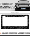 Dope Leopard Print License Plate Frames 2 Pack Aluminum Rustproof Waterproof Car Tag Frame With Screws And Caps Cheetah Style