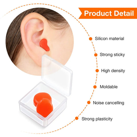 Moldable Silicone Ear Plugs For Catching Zs And Travel 21 Pairs Reusable Soft Noise Blocking Ear Protection With Case 32dB NRR in ear