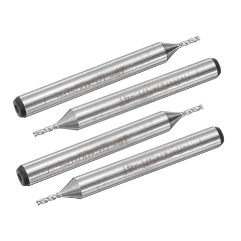 4 Pack HSS-AL End Mills 1.5mm Cutting Diameter 6mm Shank 4 Flutes Upcut Spiral Milling Cutter Router Bits For Wood PVC MDF Engraving