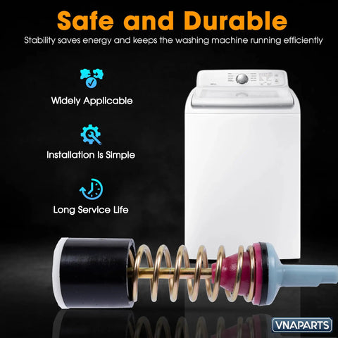Upgraded Suspension Rod Kit For Samsung Washers DC97 16350V With Four Rods Ball Sockets And Dampening Components To Absorb Shock Reduce Tub Movement And Restore Stability Easy Install And Long Lasting Durability, top-load washer part with spring and socket