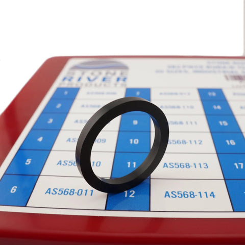 Square Ring Kit 382 Piece Assortment With 30 AS568 Sizes NBR 70A Buna N Square Cut Seals on a red and blue packaging