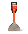Brick Chisel 4 Inch By 7 And A Half Inch With Enlarged Striking Cap High Visibility Rawhide Paint Bold Size Markings Heat Treated Steel