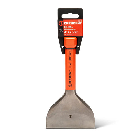 Brick Chisel 4 Inch By 7 And A Half Inch With Enlarged Striking Cap High Visibility Rawhide Paint Bold Size Markings Heat Treated Steel