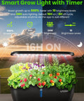Hydroponic Indoor Garden System Kit with 15 Pods, 24W Grow Light, App Control, Quiet Pump, 24 Hour Timer in use.