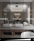 31.5 Inch Dimmable Modern LED Black Vanity Light Fixture For Bathroom Use showing dimming levels above a sink