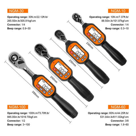 Get Your Hands On This Awesome GenSDH Digital Torque Meter, A Tiny Yet Mighty Tool For Bike And Car Repair pros Who Need Precision. This Adjustable Electric Torque Wrench Comes In 1/4, 3/8, And 1/2 Sizes With Up To 30N.m Capacity. It Turns Any Ratchet