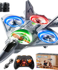 Mini Stunt RC Plane Drone with LED Lights, 2.4GHz Remote, dual batteries, and box set for indoor and outdoor use
