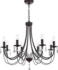 Eight Light Farmhouse Crystal Chandelier In Oil Rubbed Bronze Pendant Lighting For Dining Room And Living Spaces Modern Ceiling Light
