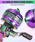 Spincast Fishing Reel With High Speed Three Point Nine To One Gear Ratio Push Button Bait Cast Design Reversible Handle