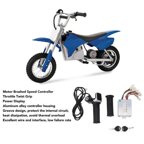 Brushed Motor Speed Controller For 24V 350W Electric Scooters With Locking Throttle Grip Clear Power Display High Stability Cables Low Failure Rate Dope For Night Rides And MX350 Compatible