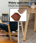 16 Pack Square Silicone Chair Leg Floor Protectors With Felt Bottom, 1.5 Inch Black Size on chair and table legs