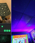 Dope Glow In The Dark Star Stickers Set With 354 Realistic Star Shapes In Three Sizes For Ceiling And Wall Decor Bright Green Light