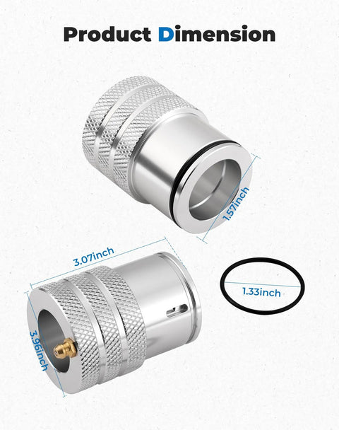 44mm Front And Rear Wheel Bearing Greaser Aluminum UTV Tool dimensions with O Ring Sealed Design for precise lubrication