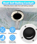 Installed Self Bailing Cockpit Scupper Valve Kit for Boats with 2 7 8 Inch Rubber Flapper Valve and Gasket, marine grade